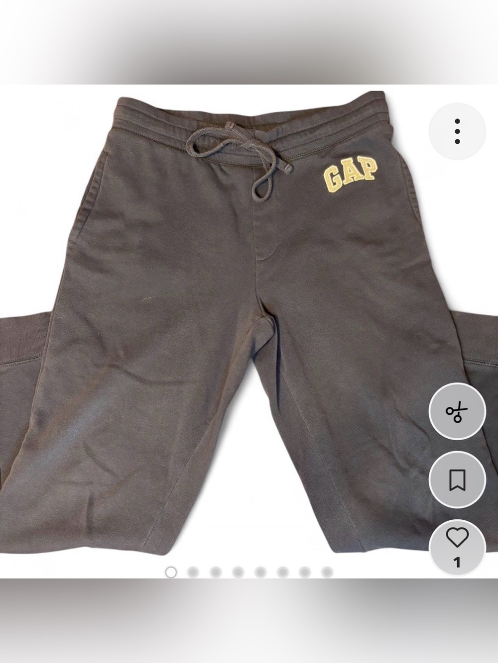GAP navy blue low rise sweatpant joggers with white / grey accents